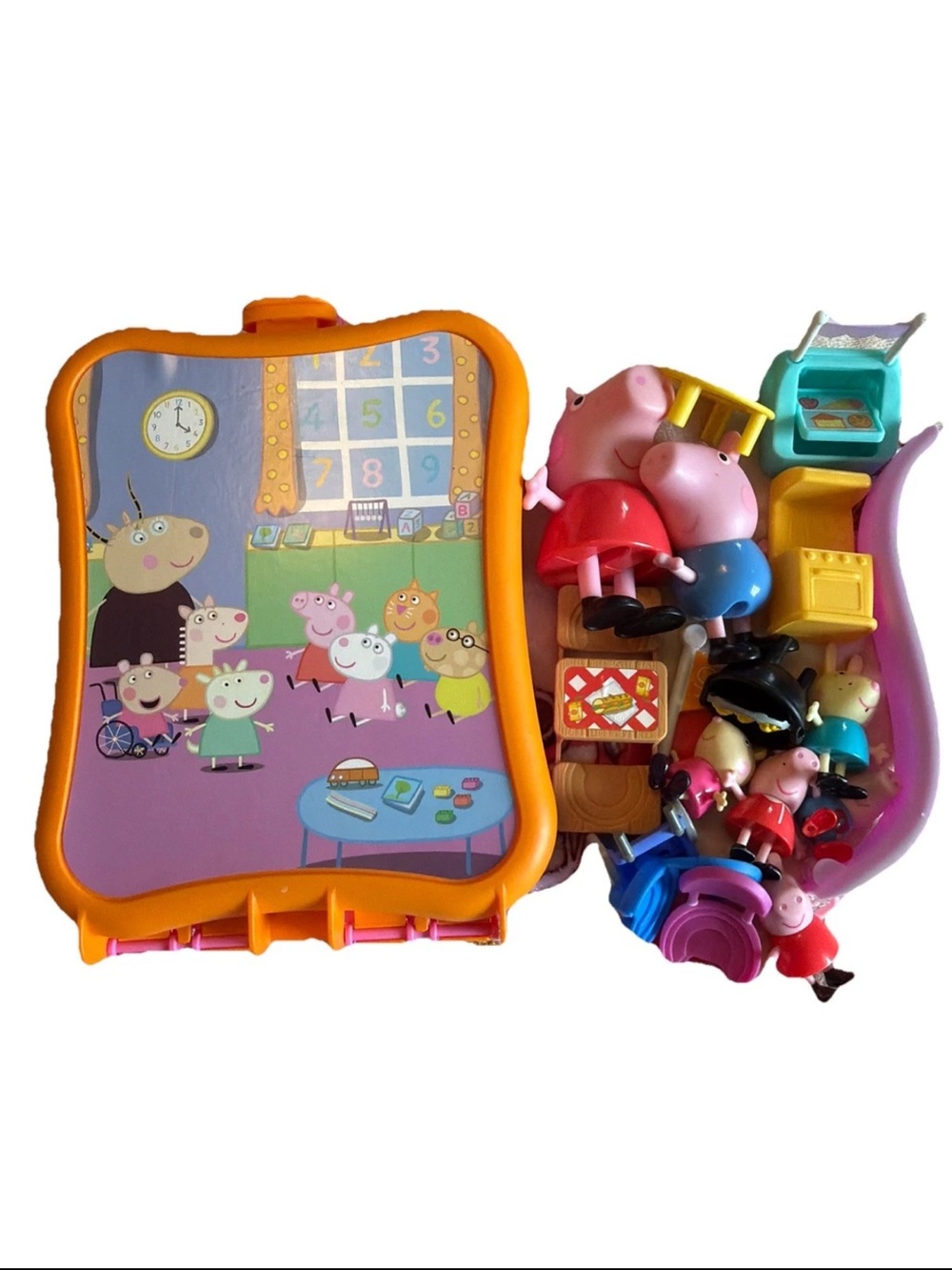 Peppa Pig Playset Kids Toys Wheelchair Picnic Table Storage Container Chairs